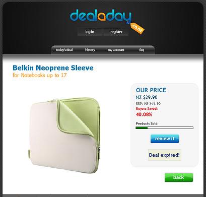 Deal a Day Neoprene Belkin Sleeve Notebook