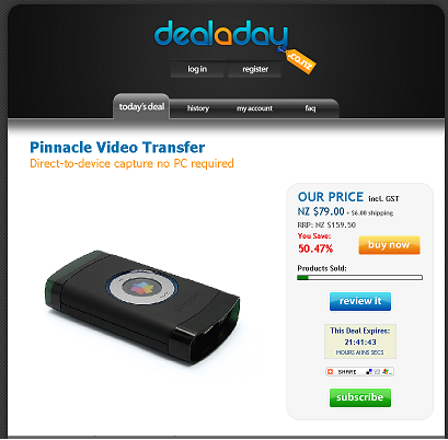 Deal a day Pinnacle Video Transfer