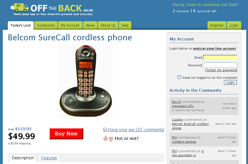 Off The Back Belcom SureCall Cordless Phone