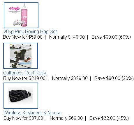 trademe daily deals with pink boxing bag, gutterless roofrack and logitech keyboard