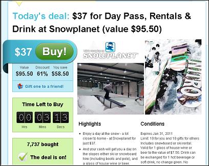 grab one daily deals sites sells $286,000 of snowplanet vouchers in just one day