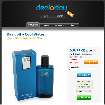 1 day Davidoff Cool Water Perfume