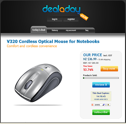 Deal a Day V320 Cordless Optical Mouse